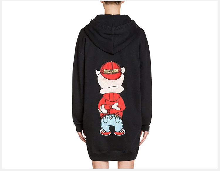 商品Moschino|MOSCHINO 黑色女士卫衣/帽衫 D1A0479-1027-1555,价格¥4140,第4张图片详细描述
