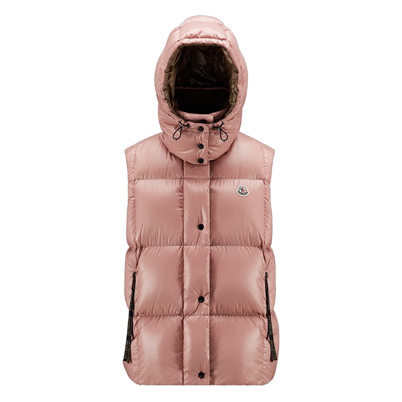 商品Moncler|Moncler/蒙克莱 22年秋冬新款 Luzule系列 女士浅粉色漆面尼龙羽绒服马甲H20931A000646895053A,价格¥8789,第2张图片详细描述