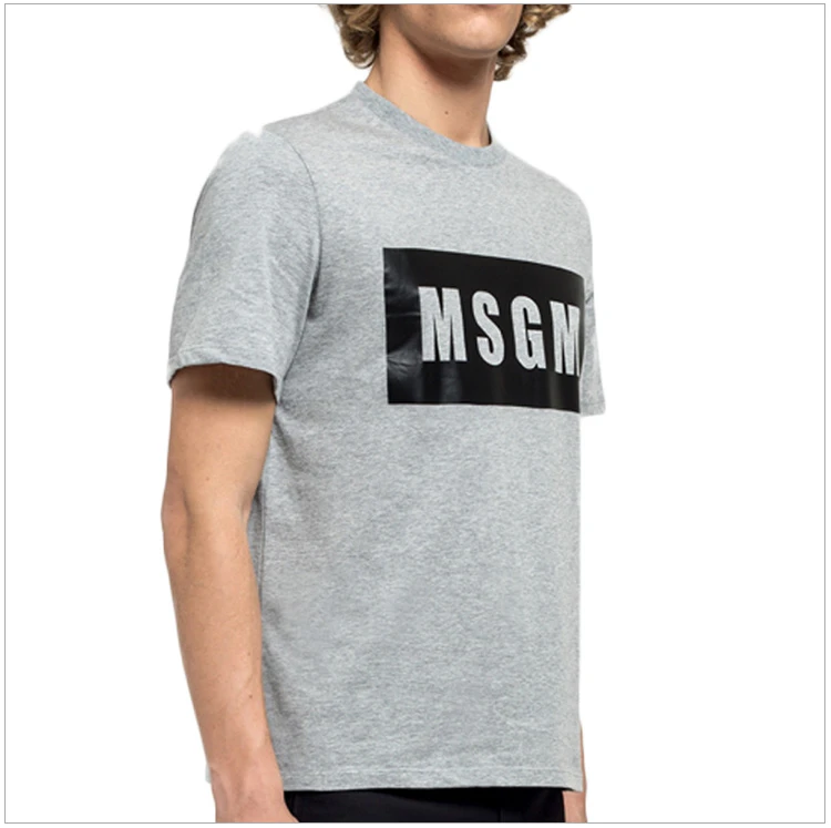 商品[国内直发] MSGM|MSGM 男士圆领混纺灰色棉质短袖T恤 2440MM67-184296-96,价格¥498,第6张图片详细描述