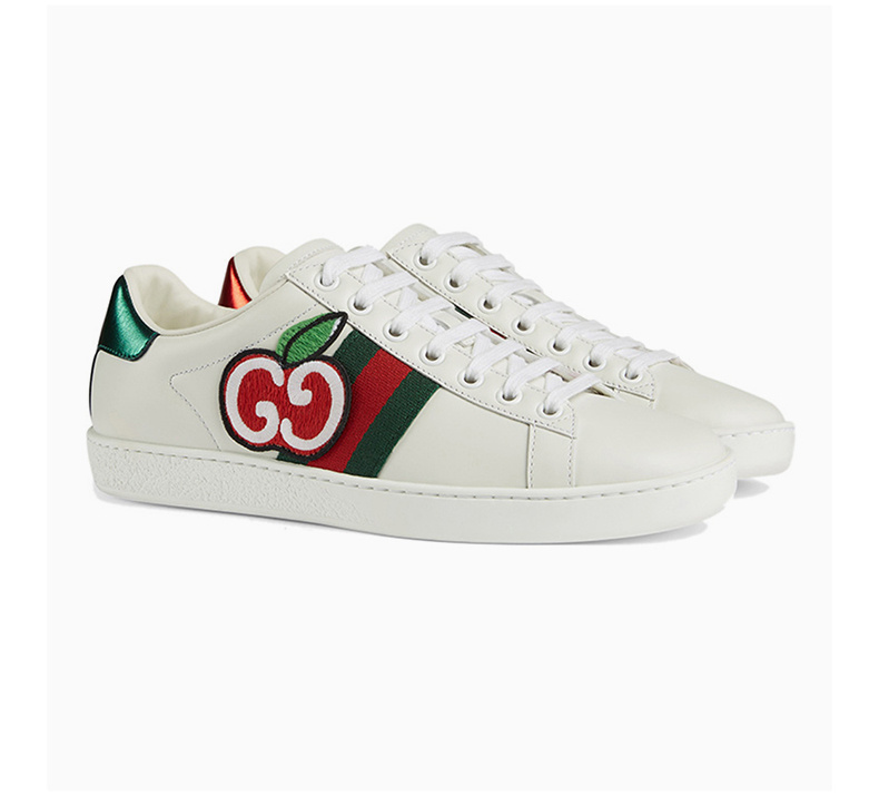 商品Gucci|GUCCI 古驰‎ 女士白色GG苹果贴饰运动鞋 611377-DOPE0-9064,价格¥3971,第7张图片详细描述