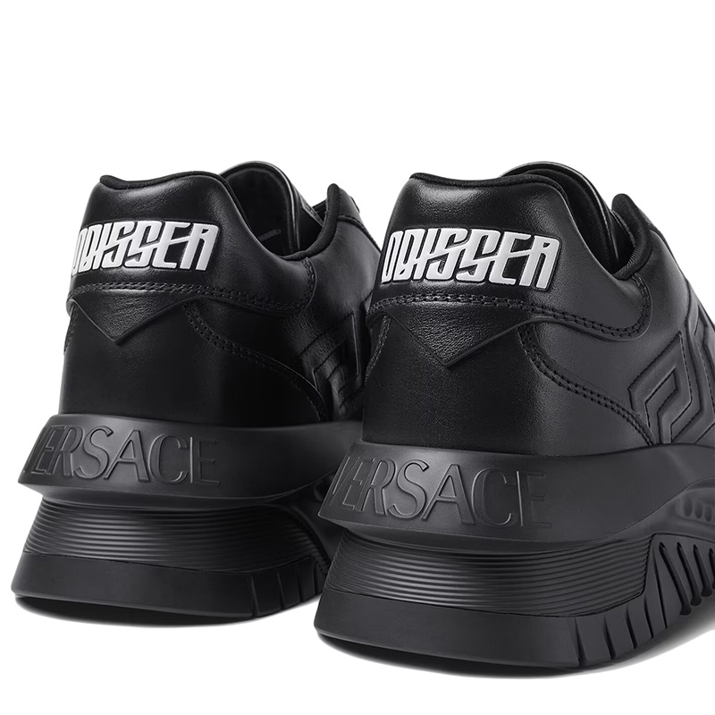 商品Versace|【现货】范思哲GRECA ODISSEA系列 男士黑色牛皮革运动鞋 ,价格¥4174,第3张图片详细描述