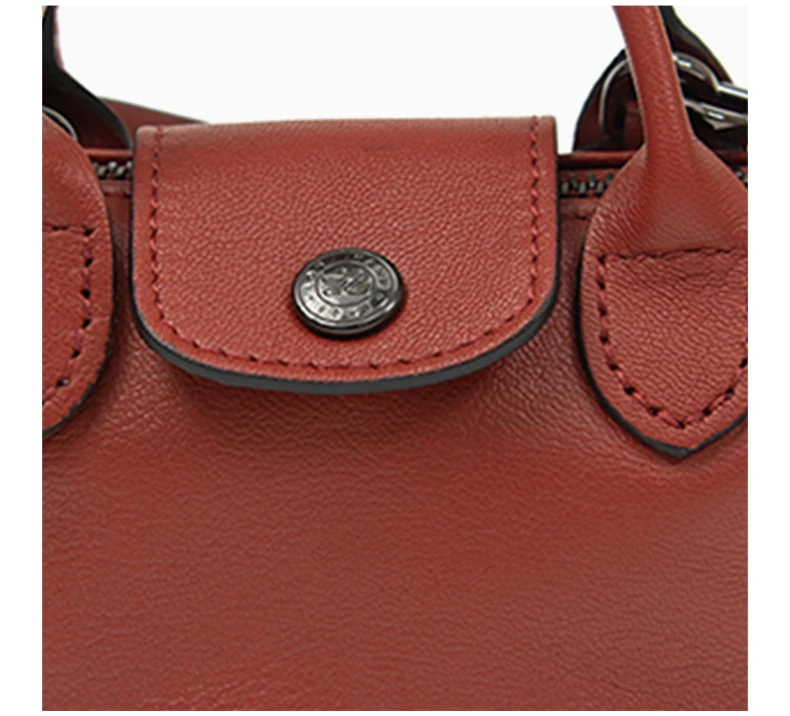 商品[国内直发] Longchamp|LONGCHAMP 女士红棕色羊皮迷你手提单肩斜挎包 10099757003,价格¥1634,第8张图片详细描述