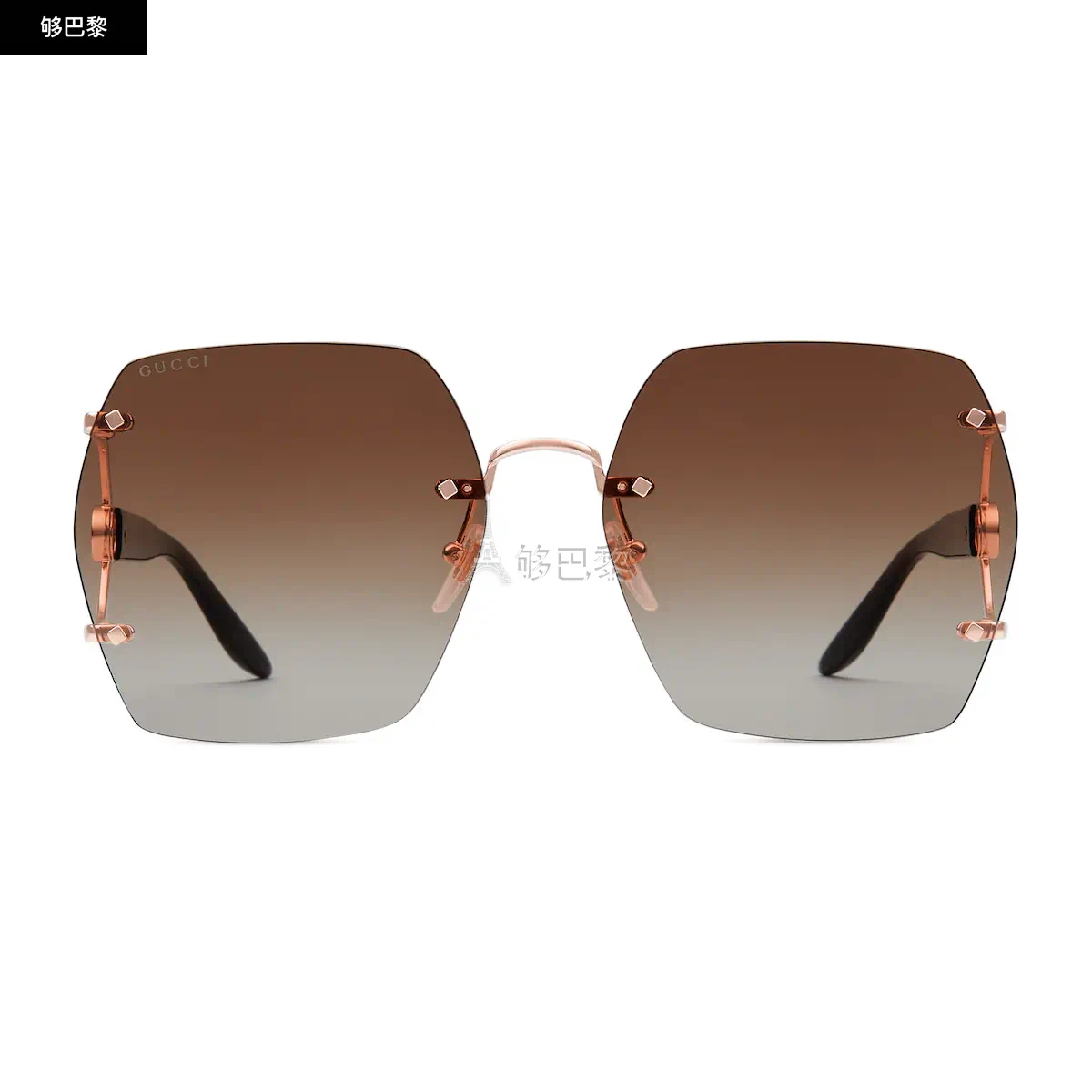 商品Gucci|【预售】 古驰 24秋冬 女士 太阳眼镜 几何造型镜框太阳眼镜 778291 I3330 8023,价格¥4747,第2张图片详细描述