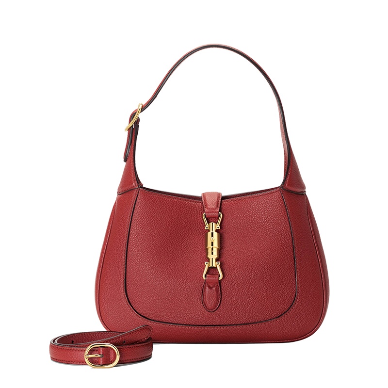 商品Gucci|GUCCI/古驰 22春夏新款Jackie 1961系列 女士小号红色皮革金扣单肩斜挎腋下包手提包636709AZB0G6420,价格¥21538,第2张图片详细描述