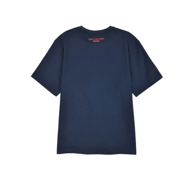 商品Evisu|【享贝家】（国内现货-QD） Evisu 福神 圆领宽松胸前爱心刺绣小标短袖T恤  男女同款 藏蓝 EU5UTS924NA,价格¥95,第2张图片详细描述