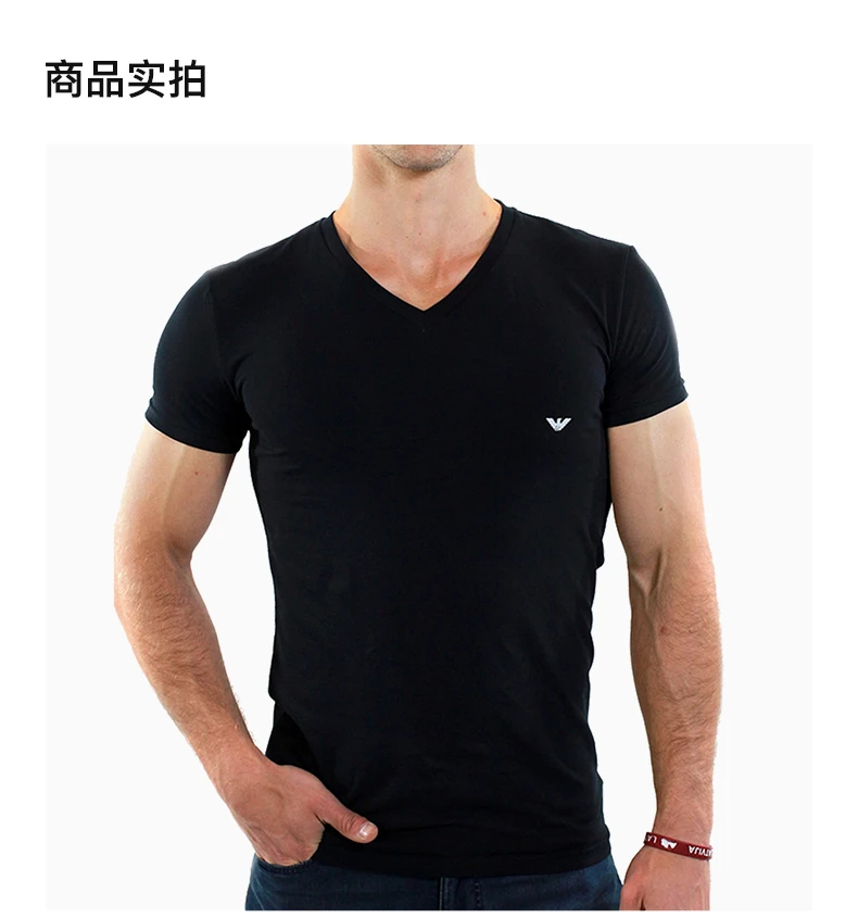 商品Emporio Armani|EMPORIO ARMANI 黑色男士T恤 110752-CC518-20,价格¥210,第4张图片详细描述