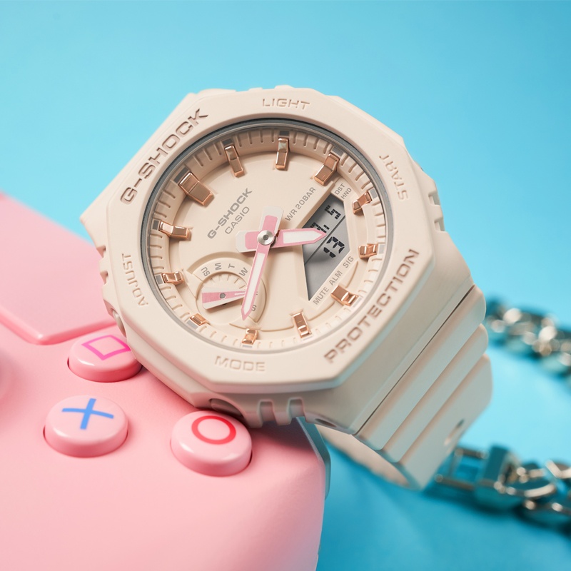 商品[国内直发] Casio|(限时补货）卡西欧手表 GMA-S2100-4 防震 200米防水 高亮度双重LED照明 世界时间（48个城市）  倒计时  全自动日历,价格¥656,第2张图片详细描述