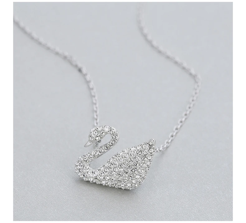 商品[国内直发] Swarovski|Swarovski 施华洛世奇 银色女士小天鹅水晶项链 5007735,价格¥627,第5张图片详细描述