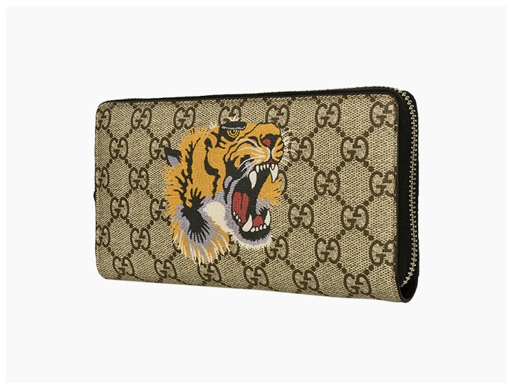 商品[国内直发] Gucci|GUCCI 古驰 男士虎头印花长款钱包 451273-K5Z1N-8666,价格¥3024,第5张图片详细描述