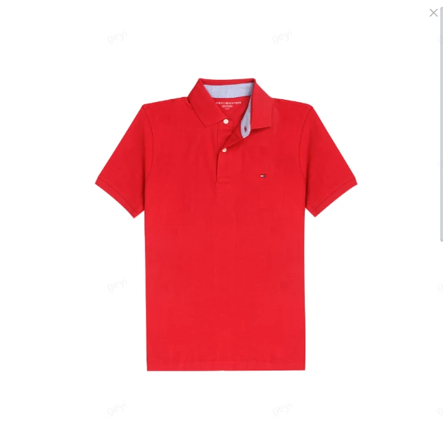 商品[国内直发] Tommy Hilfiger|TOMMY HILFIGER 红色男士POLO衫 78J8750-640,价格¥449,第1张图片详细描述