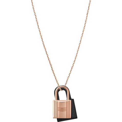 商品Hermes|现货 爱马仕 经典Kelly系列 女士黑色小牛皮镀玫瑰金饰面吊坠H078852CD18,价格¥2430,第3张图片详细描述