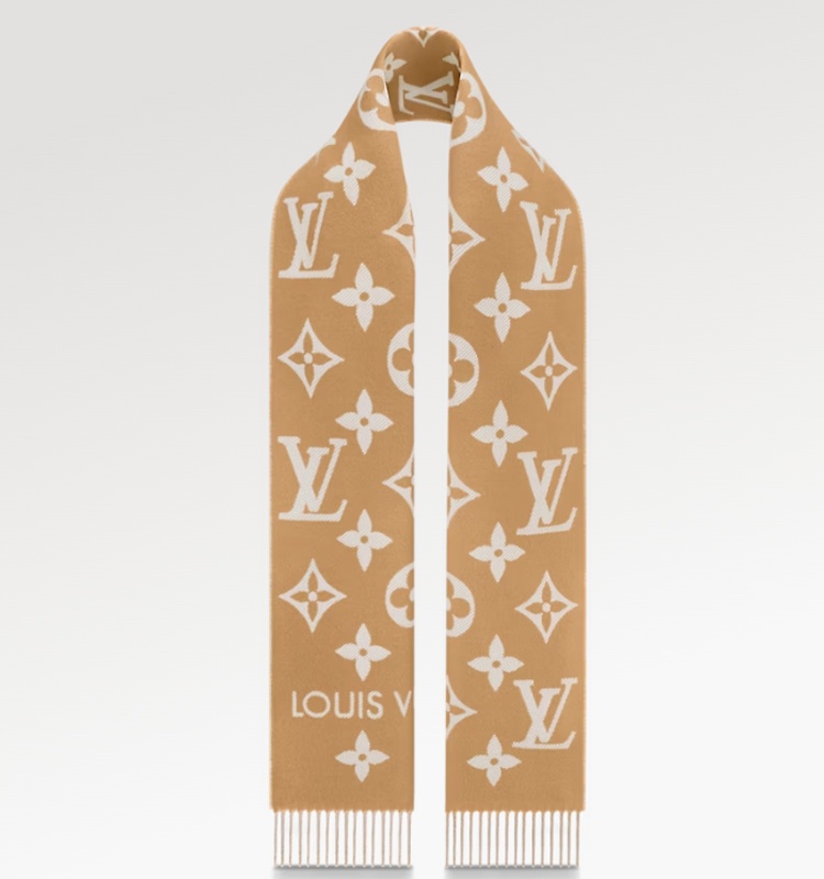 商品Louis Vuitton|Louis Vuitton 路易威登 女士浅褐色羊绒围巾M77728,价格¥5990,第2张图片详细描述