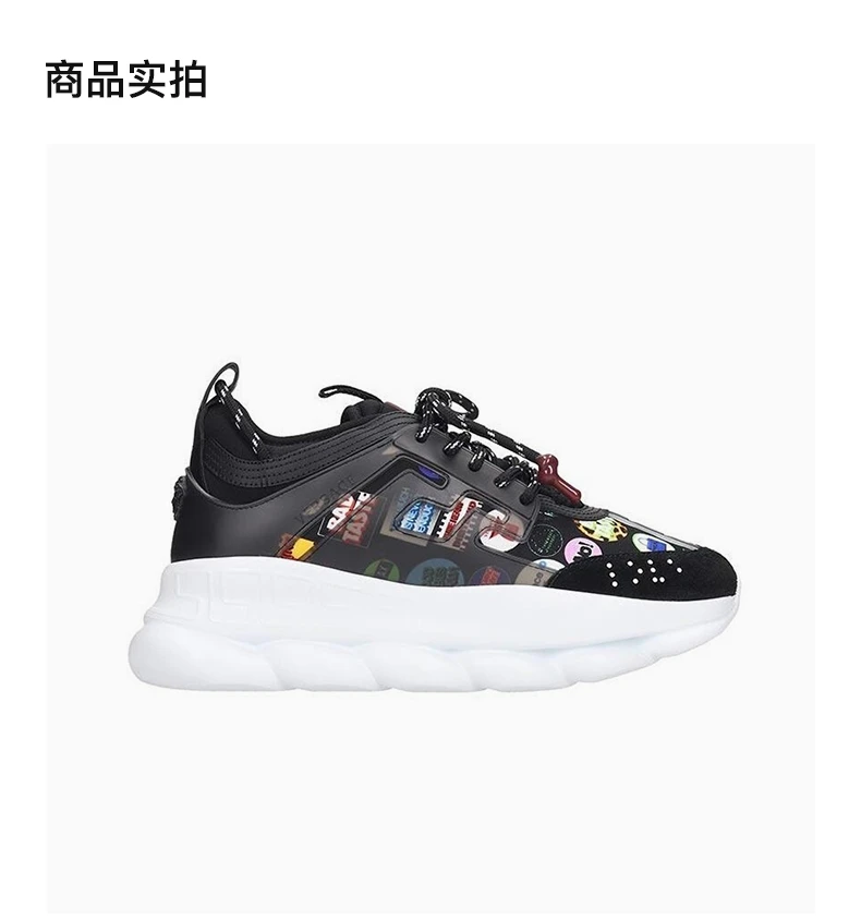 商品Versace|VERSACE 范思哲 男士织物配皮巴洛克印花风格休闲运动鞋 DSU7071E-DTESVG-D41M,价格¥3951,第4张图片详细描述