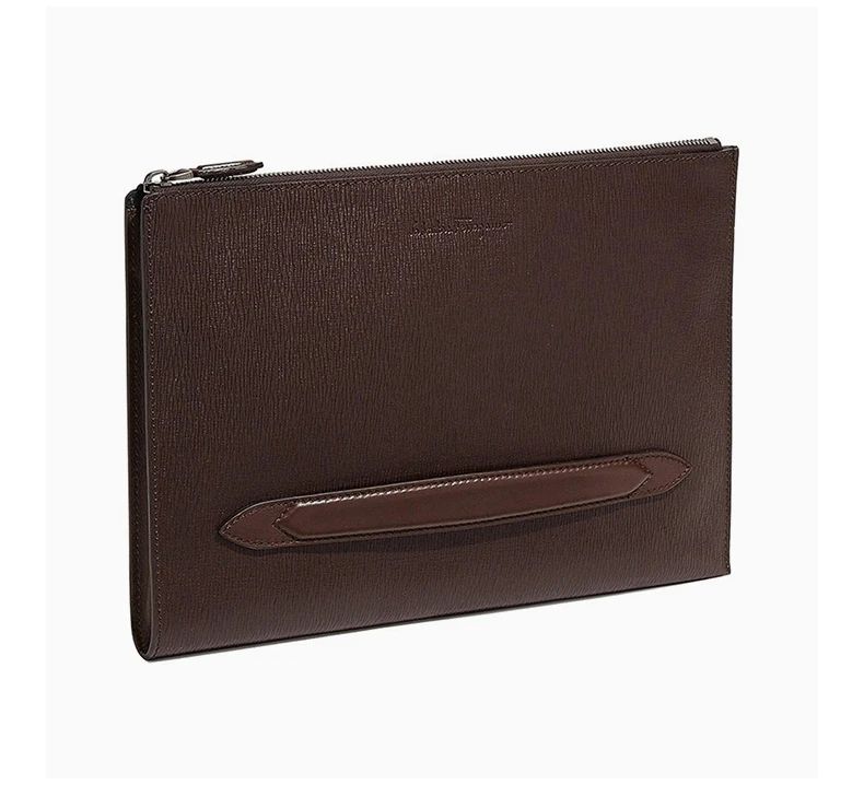 商品Salvatore Ferragamo|SALVATORE FERRAGAMO 男士棕色牛皮手拿包文件包 24-0480-703827,价格¥2554,第6张图片详细描述