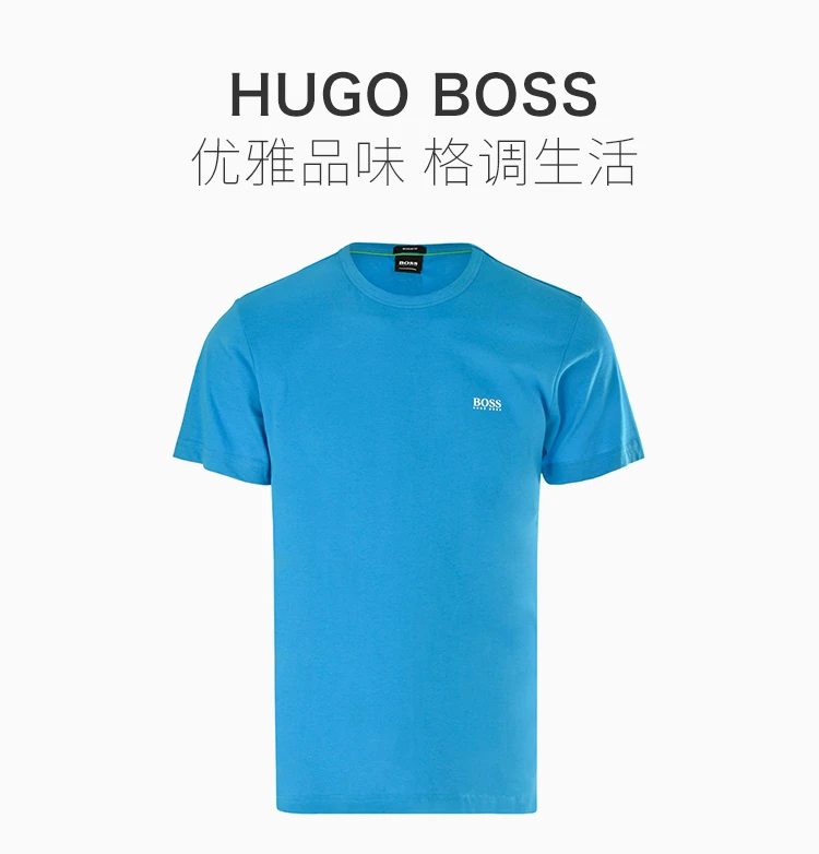 商品Hugo Boss|Hugo Boss 雨果博斯 男士短袖T恤蓝色 TEE-50399333-431,价格¥367,第2张图片详细描述