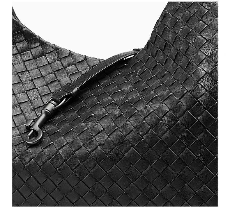 商品[国内直发] Bottega Veneta|Bottega Veneta 葆蝶家 女款黑色手工编织小羊皮单肩手提包 124864-V0016-8175,价格¥16740,第8张图片详细描述