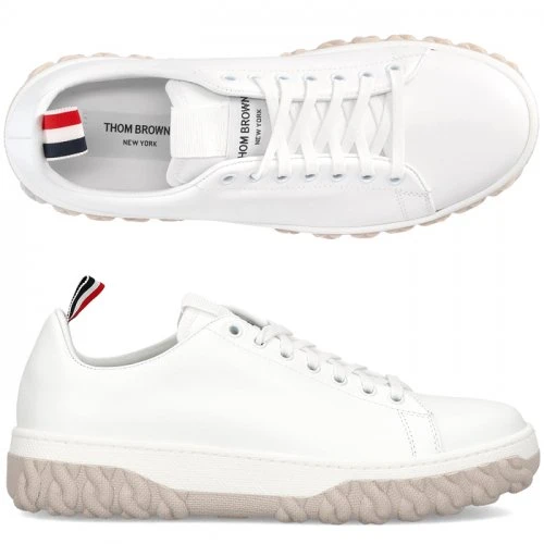 商品Thom Browne|Thom Browne 男士白色运动鞋 MFD231A-05584-100,价格¥2652,第1张图片详细描述