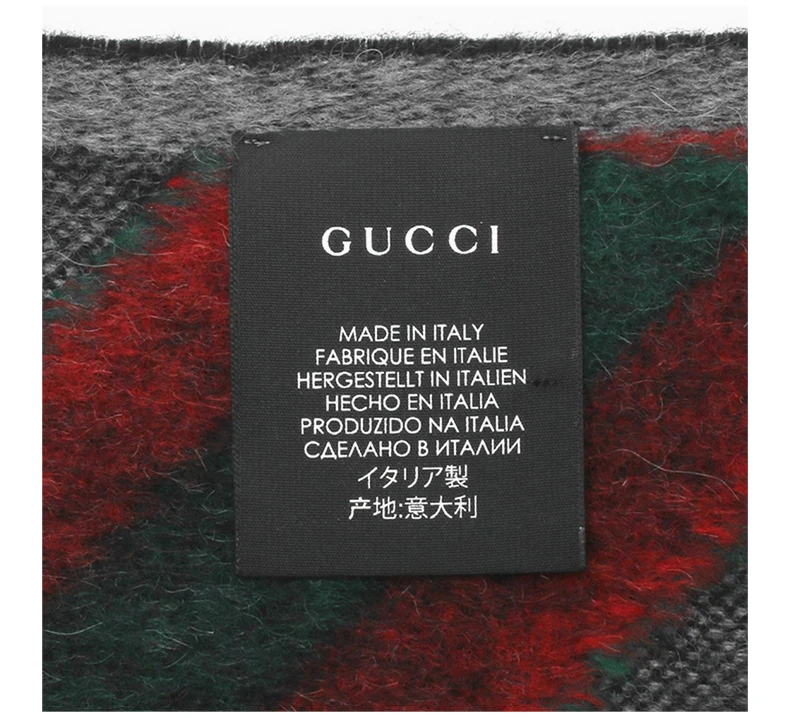 商品Gucci|GUCCI 深灰色中性围巾 570603-3G200-1466,价格¥1279,第4张图片详细描述