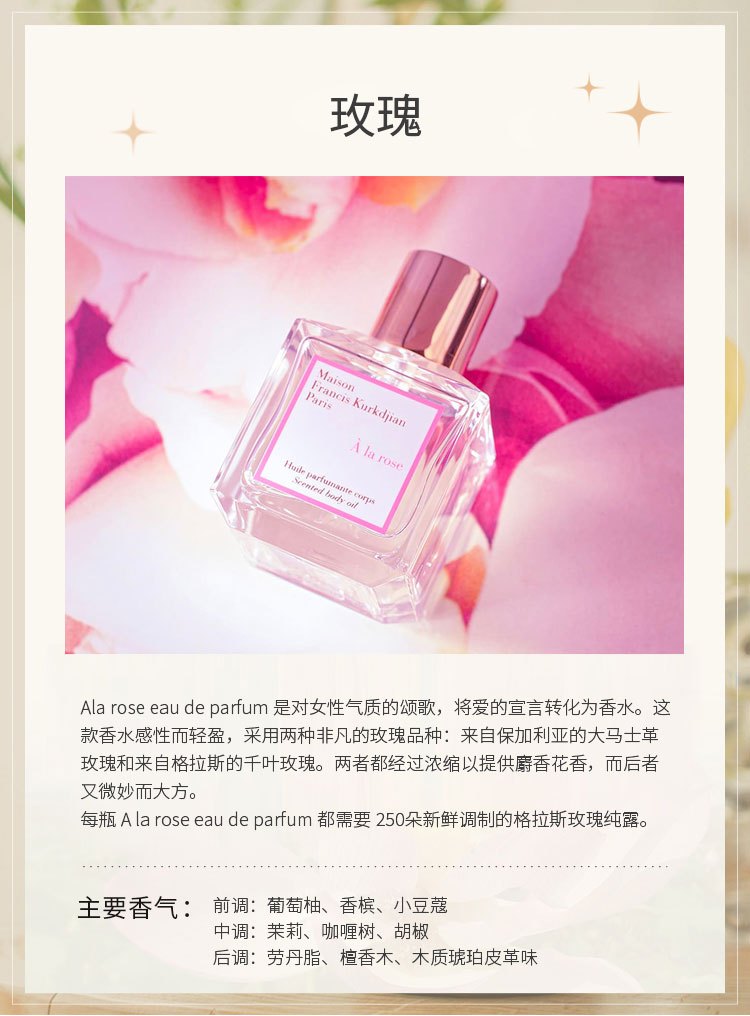 商品Maison Francis Kurkdjian|MAISON FRANCIS KURKDJIAN 弗朗西斯·库尔吉安全系列香体油 70ml  滋润保湿 花香调,价格¥573,第12张图片详细描述