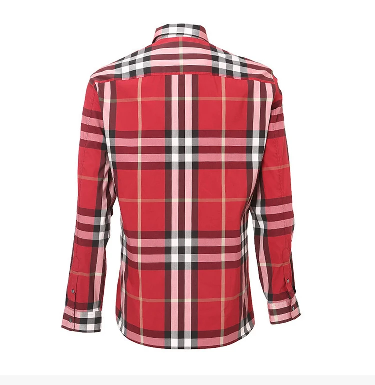 商品Burberry|Burberry 博柏利 男士红色经典格子长袖衬衫 4554711,价格¥1297,第5张图片详细描述