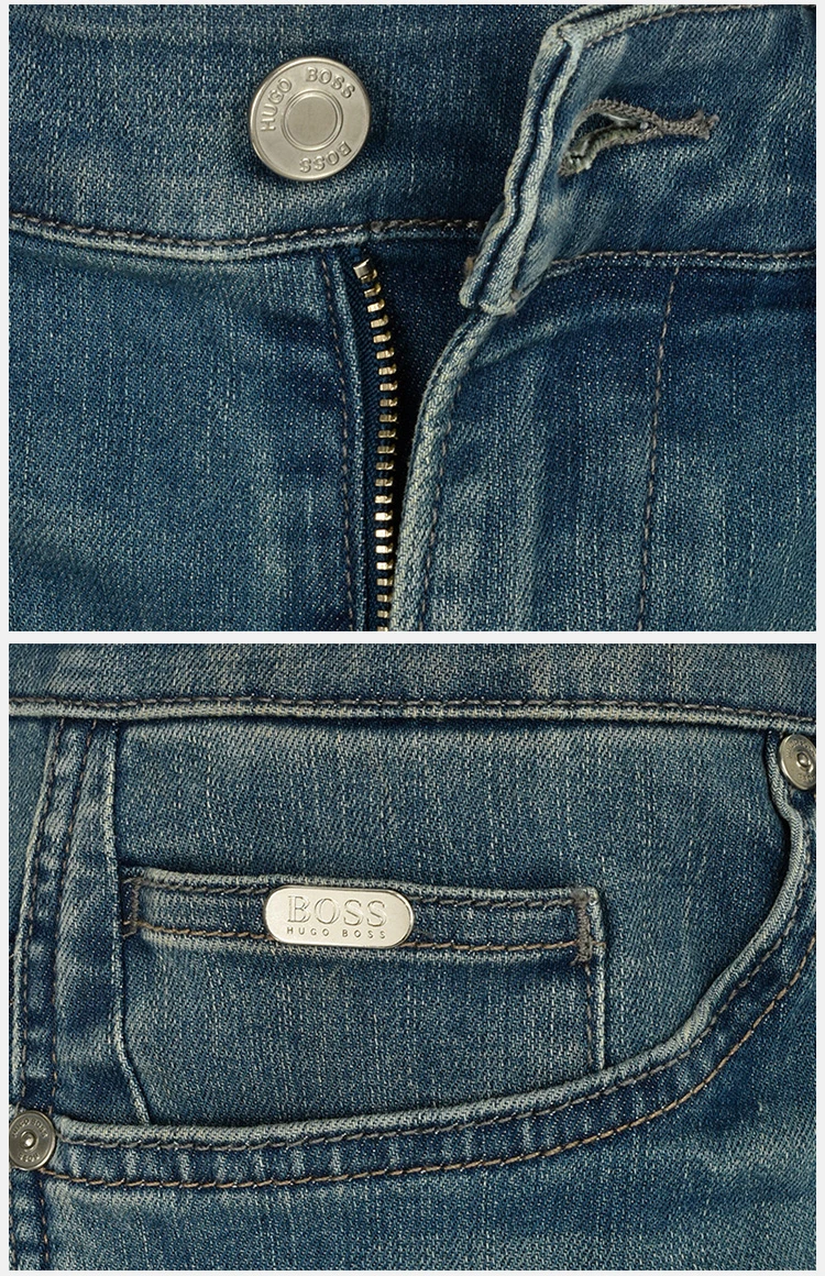 商品Hugo Boss|Hugo Boss 雨果博斯 新款男士棉质蓝色运动休闲时尚牛仔裤长裤 C-DELAWARE1-7471-477,价格¥581,第5张图片详细描述