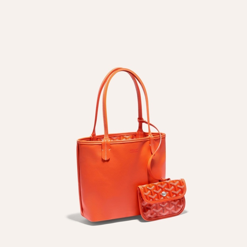 商品Goyard|高雅德 Anjou Mini男女黑色帆布/小牛皮手提包 ANJOUSMINCG01TY01P（十一色可选）,价格¥18634,第10张图片详细描述