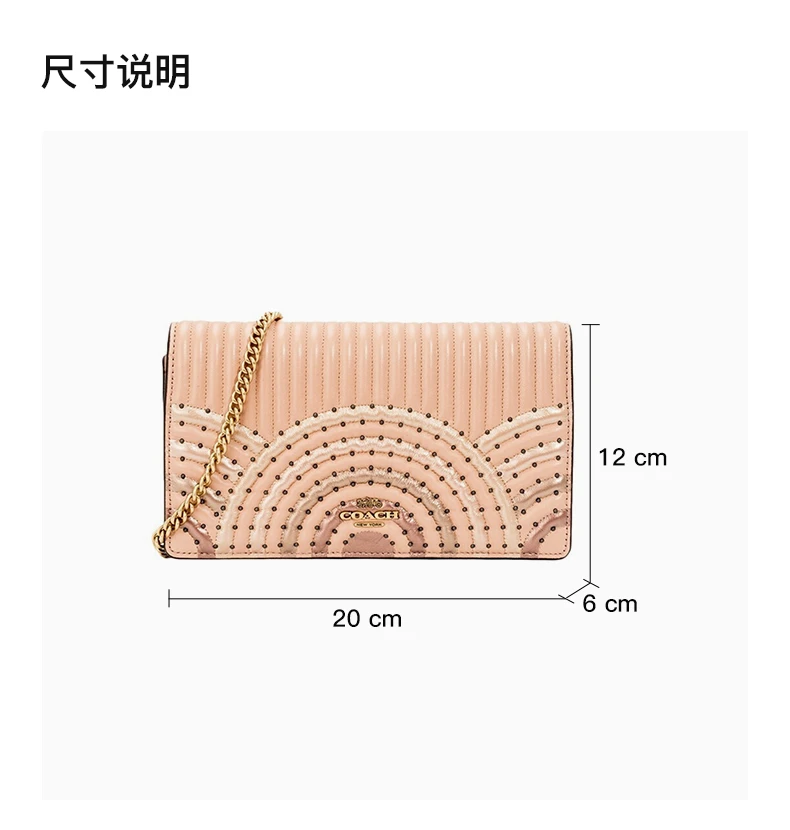 商品[国内直发] Coach|COACH 女士裸粉色小号皮质单肩斜挎包 68844B4O3U,价格¥2079,第3张图片详细描述