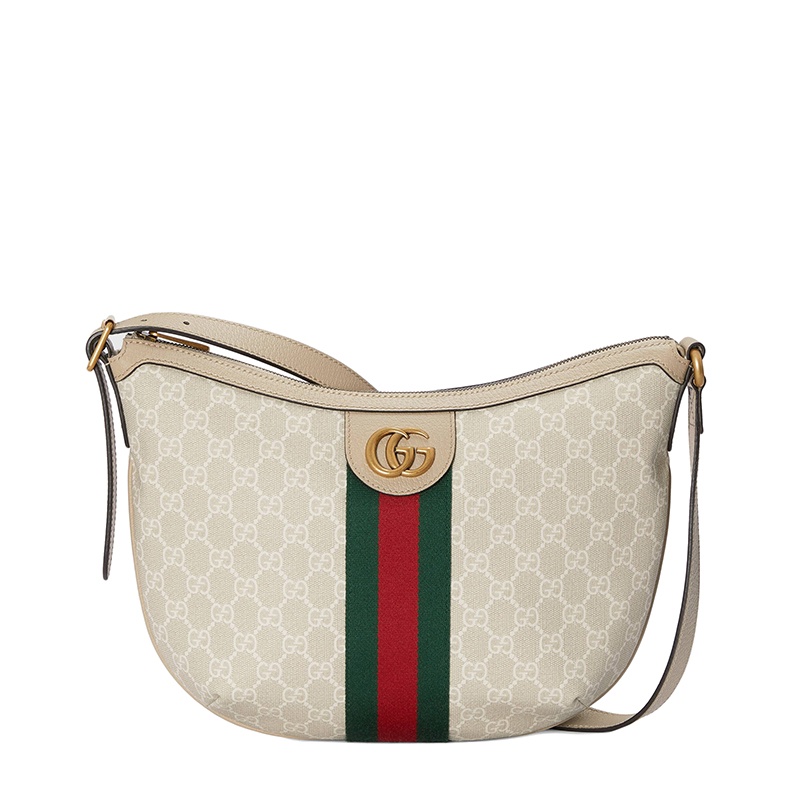 商品Gucci|GUCCI/古驰Ophidia系列 女士小号米白色老花帆布皮革滚边红绿织带饺子包单肩包598125UULAT9682,价格¥10795,第2张图片详细描述