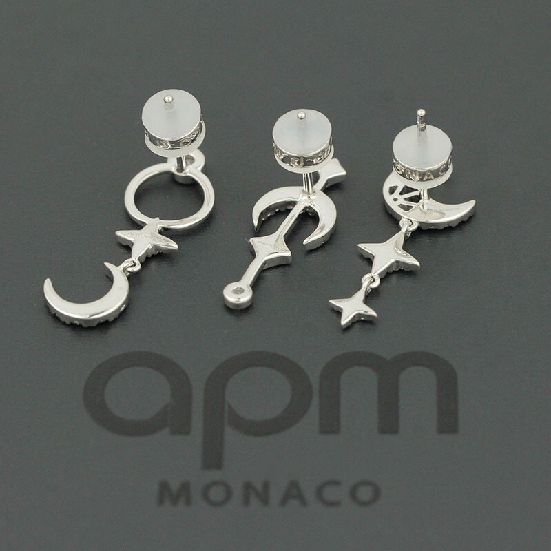 商品[国内直发] apm Monaco|APM Monaco 星月耳钉套装组合 小巧简约气质银饰耳饰 AE12579OX,价格¥488,第6张图片详细描述