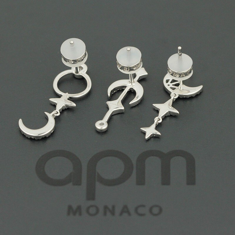 商品[国内直发] apm Monaco|APM Monaco 星月耳钉套装组合 小巧简约气质银饰耳饰 AE12579OX,价格¥492,第6张图片详细描述