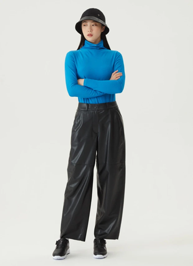 商品【预售商品15天发货】 DESCENTE|GOLF女性锥形宽松皮裤时尚个性 DO32WFPT92-BLKG,价格¥1288,第9张图片详细描述