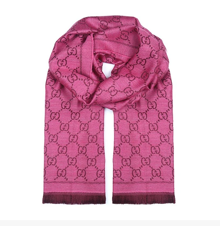 商品[国内直发] Gucci|GUCCI 玫红色女士围巾 133483-3G200-5573,价格¥2596,第5张图片详细描述