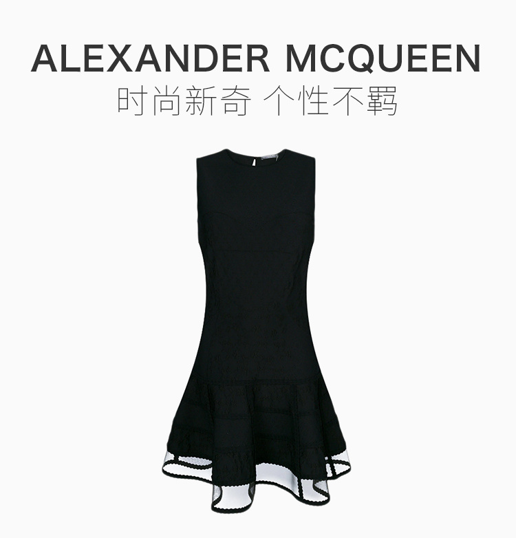 商品[国内直发] Alexander McQueen|Alexander McQueen 亚历山大·麦昆 女士黑色无袖连衣裙 507917-Q1WJZ-1000,价格¥9014,第1张图片详细描述