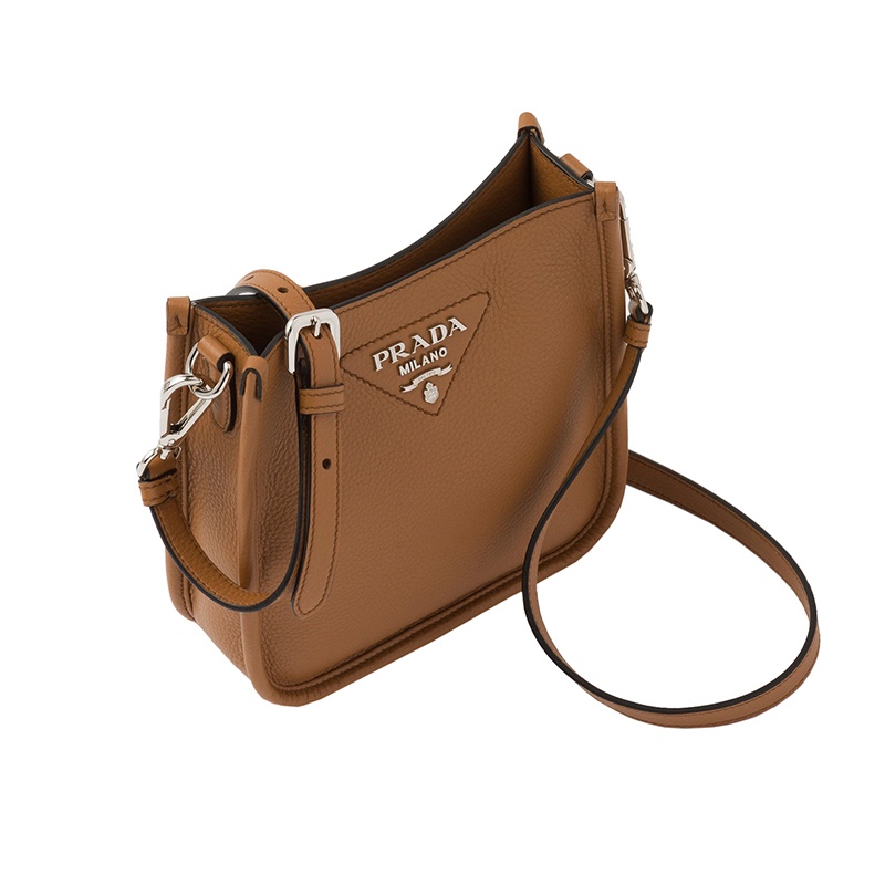 商品Prada|PRADA/普拉达 22新款 女士mini焦糖色皮革金色徽标拆卸织�物肩带单肩斜挎包1BH191_2DKV_F02Z8_V_3OO,价格¥15016,第6张图片详细描述