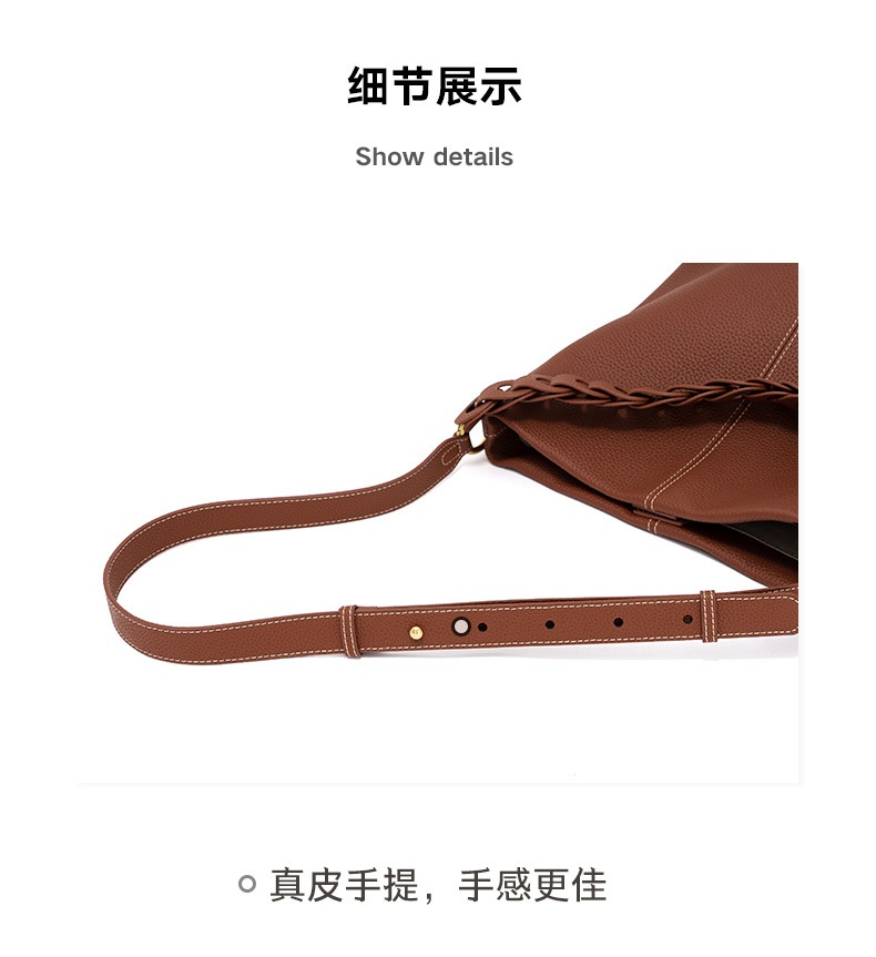 商品[国内直发] GLENVINTEN|格岚云顿新款复古真皮女包时尚简约软皮单肩包小众编织手提包,价格¥886,第12张图片详细描述