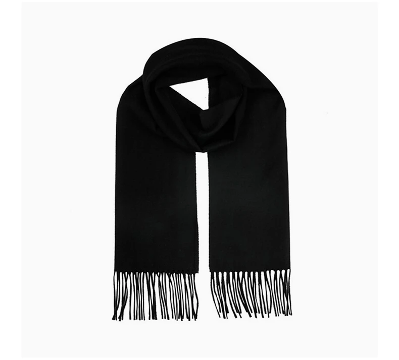 商品Moschino|MOSCHINO 女士黑色羊毛流苏围巾 50124-M529-3016,价格¥393,第4张图片详细描述