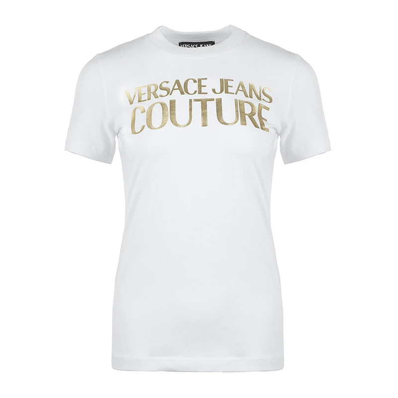 商品[国内直发] Versace|VERSACE JEANS 女白色短袖T恤 72HAHT01-CJ03T-G03,价格¥385,第1张图片详细描述