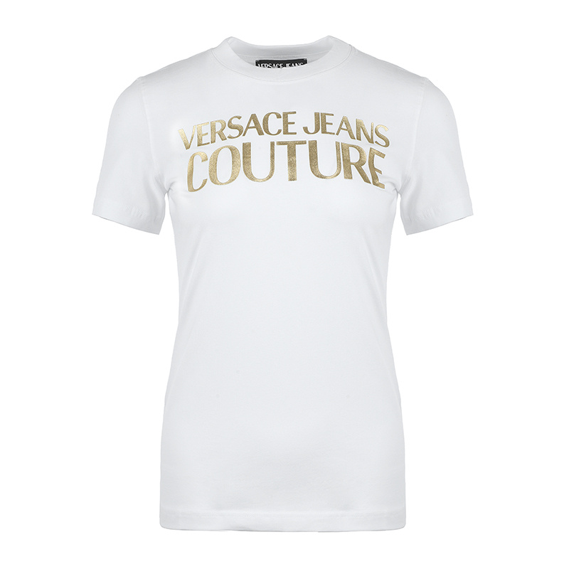 商品[国内直发] Versace|VERSACE JEANS 女白色短袖T恤 72HAHT01-CJ03T-G03,价格¥361,第1张图片详细描述