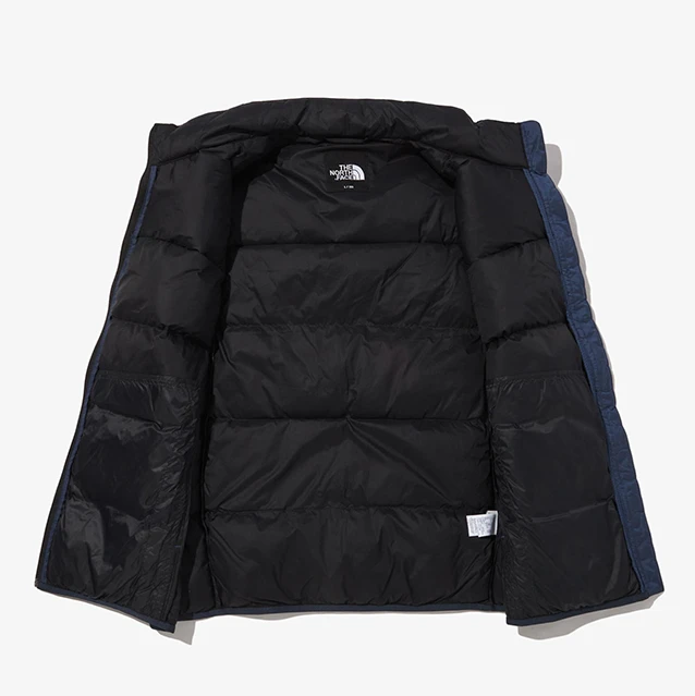 商品The North Face|【享贝家】ZY-（预售款）北面 经典款拼色立领拉链休闲保暖羽绒棉马甲背心 男女同款 蓝黑 NV3NN60C-BLU,价格¥661,第3张图片详细描述