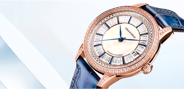 商品[国内直发] SHANGHAI WATCH|大都会系列·水晶 女士自动机械腕表,价格¥2832,第7张图片详细描述