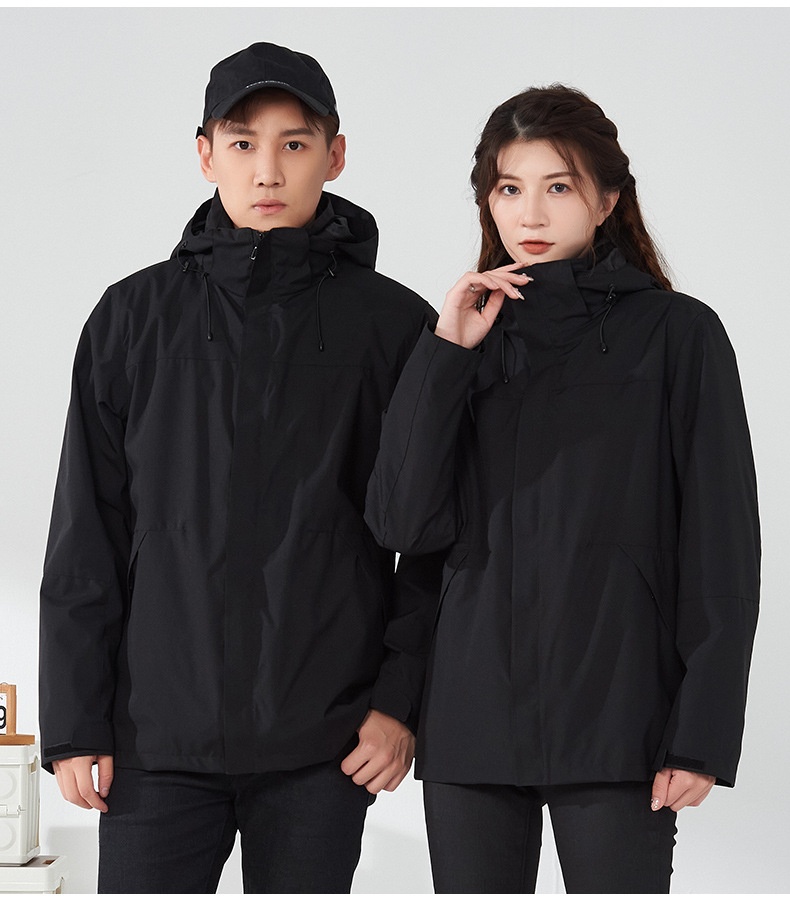 商品[国内直发] GLENVINTEN|2023新款户外冲锋衣三合一单层春夏两件套男女同款软壳防风登山服套装,价格¥370,第22张图片详细描述