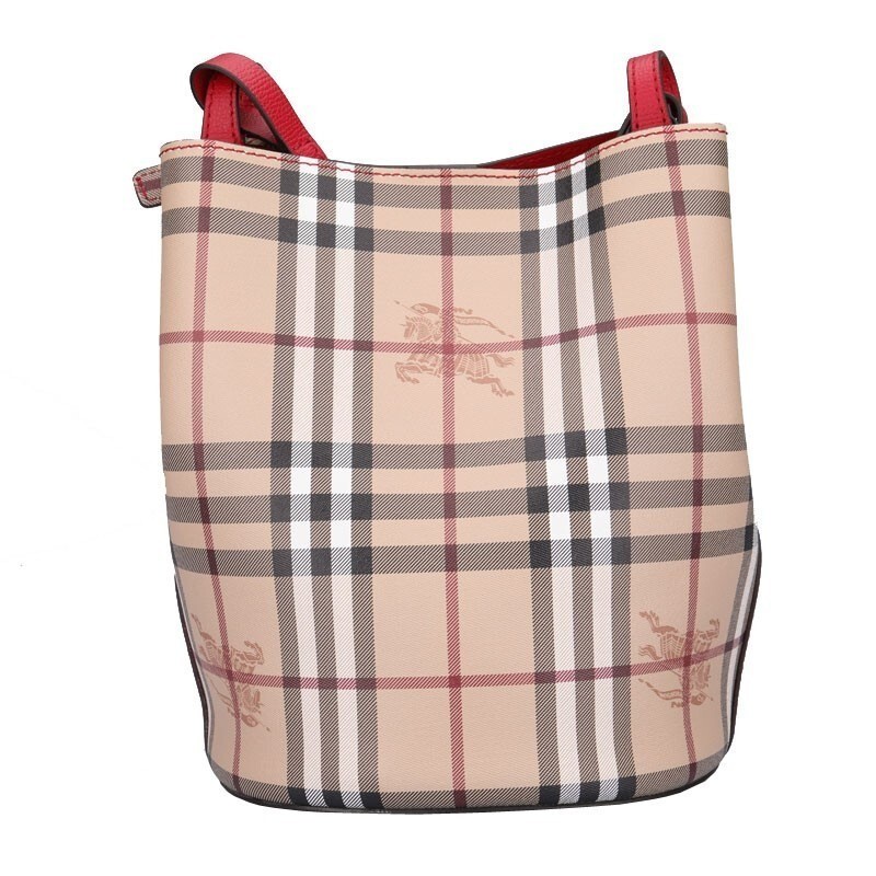 商品Burberry|【现货】博柏利经典格纹单肩包斜挎水桶包 两色可选,价格¥4435,第3张图片详细描述