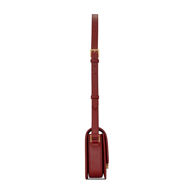 商品Yves Saint Laurent|SAINT LAURENT PARIS/圣罗兰 YSL SOLFERINO系列红色/黑色滑面小牛皮翻盖金属徽标扣中号斜挎单肩包,价格¥21371,第4张图片详细描述