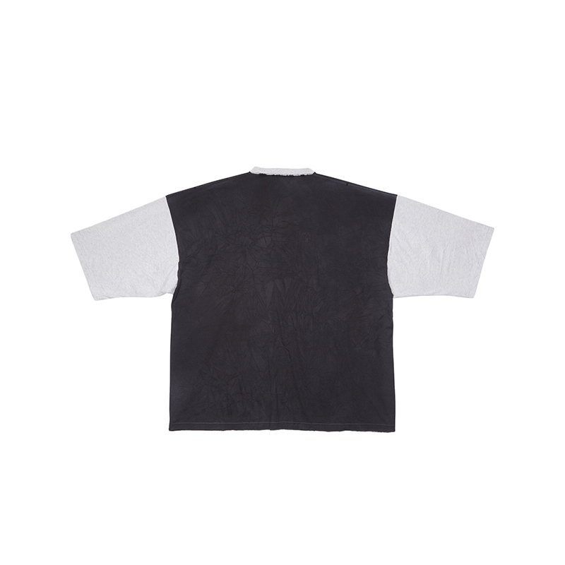 商品Balenciaga|Balenciaga/巴黎世家 UNITY系列 男士黑色/浅灰色纯棉七分袖T恤699190TMVC81208,价格¥3969,第5张图片详细描述