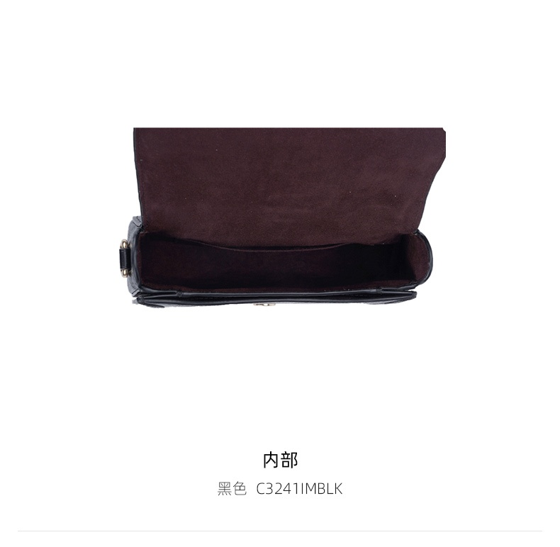 商品[国内直发] Coach|Coach 蔻驰 奥莱款女士按扣式单肩斜挎马鞍包 黑色 C3241IMBLK,价格¥1832,第5张图片详细描述