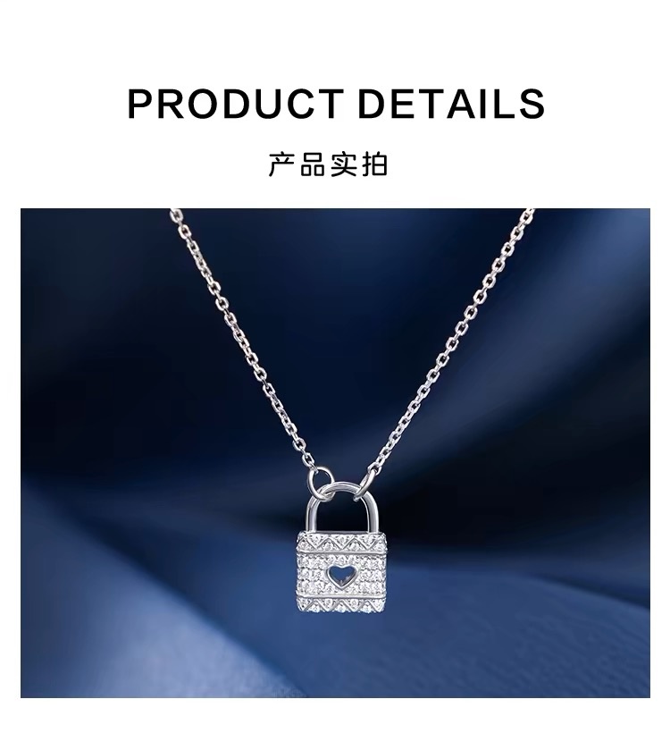 商品[国内直发] apm Monaco|Apm Monaco女士锁骨链银色爱心锁美观轻奢优雅时尚百搭AC5992OX,价格¥700,第2张图片详细描述