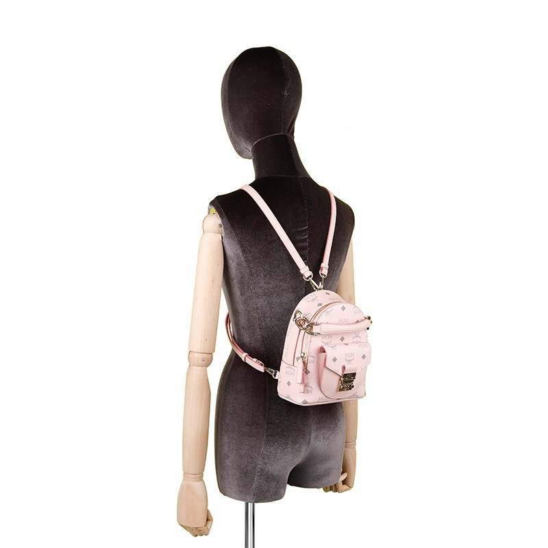 商品[国内直发] MCM|MCM 女士Partricia Visetos系列干邑色人造革配牛皮革迷你手提单肩双肩背包 MWKBSPA01CO001,价格¥4416,第18张图片详细描述
