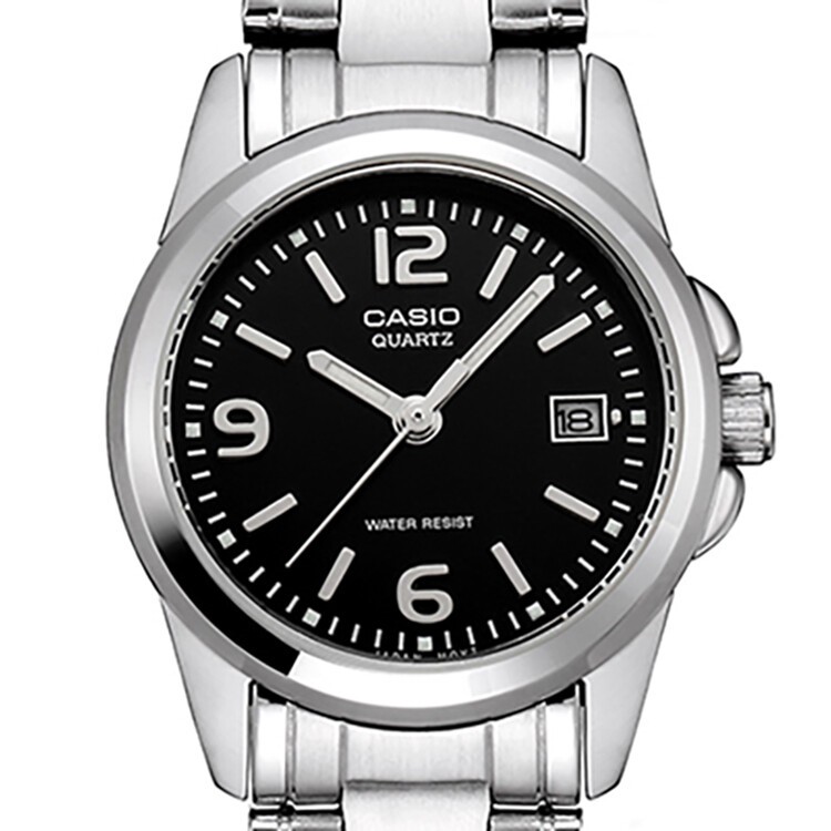 商品Casio|卡西欧（CASIO）女士石英手表银带LTP-1241D-1A-银带黑盘-LTP-1241D-1A,价格¥244,第3张图片详细描述