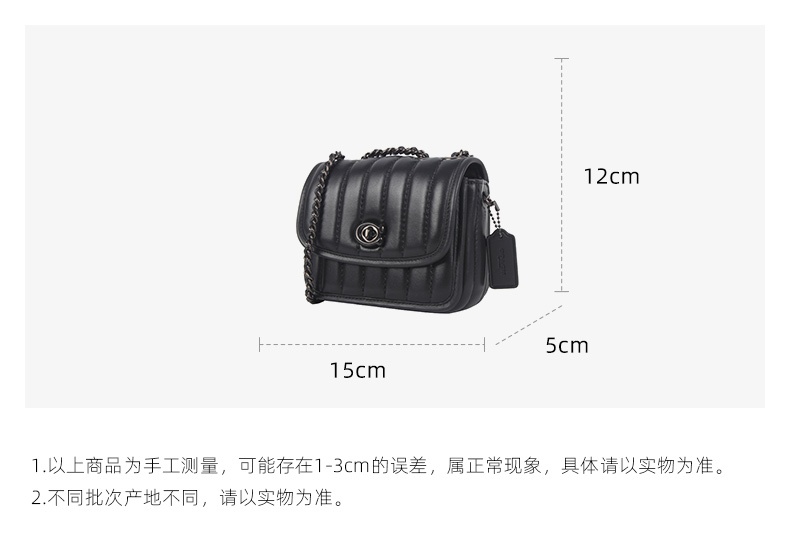 商品Coach|COACH 迷你女士皮质单肩斜挎链条包 4870V5BLK,价格¥2525,第3张图片详细描述