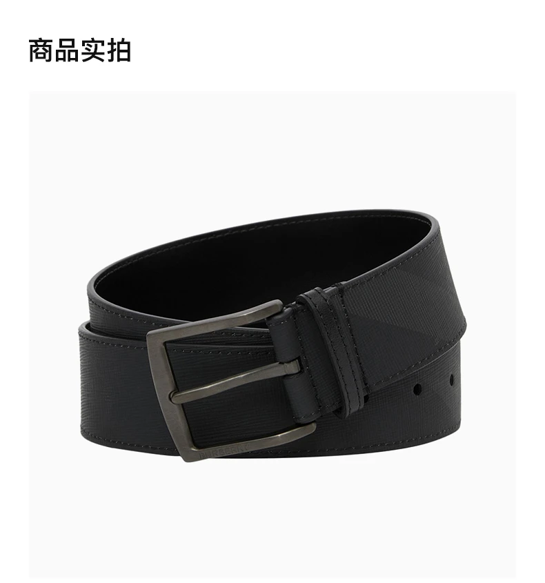 商品[国内直发] Burberry|BURBERRY 黑色男士腰带 8057670,价格¥2558,第4张图片详细描述